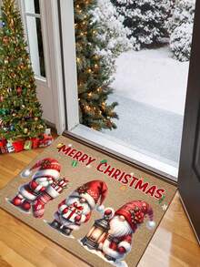 1 Piece, Christmas Dwarf Welcome Doormat, Christmas Gift, Retro Dwarf Pattern Design, Christmas Decorative Foot Pad, Christmas Decoration, Anti Slip And Washable, Very Suitable For Home Christmas Decoration And Home Decor. - A - View 5