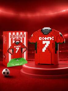 FIFA Football Jersey Building Blocks, 700+Pcs Messi Cristiano Ronaldo Neymar Shirt Model, DIY Sports Collectible Desktop Display Gift For Football Fans, Ages 14+ - Multicolor - View 9