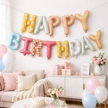 13pcs/Set Assorted Styles Happy Birthday Balloon Set, Suitable For Birthday Party, Holiday Decoration, Leopard Print Theme Birthday, Girls Birthday Party, First Birthday Celebration, Atmospheric Birthday Backdrop Decoration, Best Friend Celebration Party Scene Decoration, Photo Props Background - Multicolor - View 6