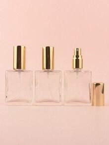 زجاجة عطر رذاذ مربعة ذهبية 15 مل (مع ثلاثة ملحقات)، زجاجة رذاذ فائقة النعومة مانعة للتسرب، مع أداة قمع، هدية أساسية محمولة للسفر والعناية اليومية بالبشرة. - متعدد الألوان - مشاهدة 5