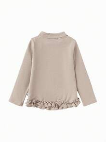 Balabala Girls & Baby Long‑Sleeve T‑Shirt Soft‑Cozy New Winter Base Layer Top Daily‑Ready Inner Wear For Little Young Girl - Brown Tone - View 5