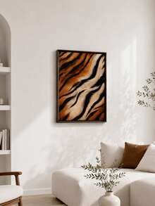 1/3pcs Wild Animal Fur Texture Canvas Wall Art, Unframed, Leopard Tiger Zebra Skin Pattern Print Set, Retro Luxury Safari Poster Pack, Wall Decor For Living Room Bedroom Dorm Apartment Interior, Home Decoration, Gift - Abstract Style a - View 3