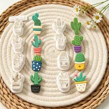 9Pcs Cactus Succulent Potted Plant Clay Cutters, Tropical Greenery Molds For Polymer Clay DIY Jewelry Making - 9pcs - View 6