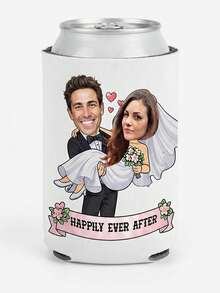 Custom Wedding Photo Can Cooler Sleeves, Personalized With Couple Photos, Names And Custom Text, Practical Drink Sleeves For Wedding Receptions And Bridal Events, Unique Guest Favors, Fun Keepsakes To Commemorate Your Unforgettable Big Wedding Day. - Multicolor - View 12