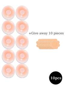 2/10pcs Invisible Silicone Adhesive Nipple Covers, Thin Adhesive Nipple Covers Suitable For Various Occasions, Summer Essential - Multi-color - View 9