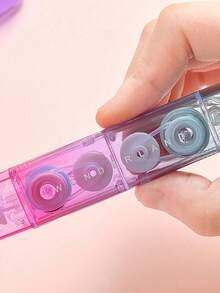1pc Dual-Head Correction Tape, Double-Sided Replaceable Refill White Correction Tape, Transparent Candy Color Correction Roller, Student Back To School Stationery - A - View 4