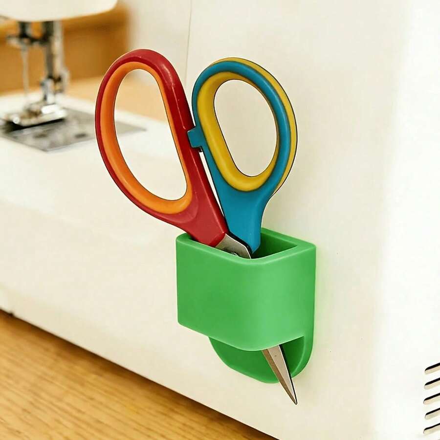 1pc/2pcs Sewing Machine Scissors & Tools Storage Box (With Adhesive Backing) - Multi-Functional Storage Box Designed For Sewing Supplies. This Practical Storage Unit Can Serve As A Dedicated Organizer For Scissors, Tweezers, And Seam Rippers. - Multi-color - View 1