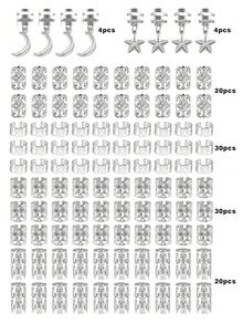35pcs Star & Moon Combination Dreadlock Bead Hair Accessories, Hair Scrunchies, Gift For Girls & Women For Dates, Parties - Silver - View 10