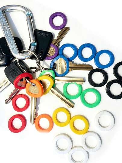 Colorful Silicone Key Caps, Multi-Color Key Tags - Key Holder With Anti-Loss Chain, Suitable For Home And Office Keys, Color-Coded Key Head Protective Covers, Identification Label System; Can Be Used For Key Identification System, Door Cabinet Organization Label System, Colorful Key Identification Rings; Stretchable, Easy To Install, Long-Term Daily Use Without Cracking Or Deformation; Used For Classifying Home Keys; Party Gifts, Holiday Gifts, Christmas Gifts (Random Color)