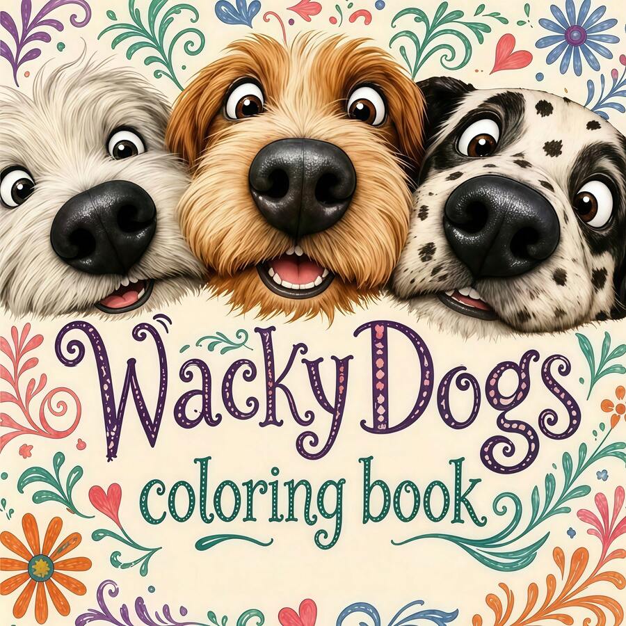 1pc Funny Dog Coloring Book, 24 Pages Of Amusing Cartoon Patterns, Designed For Coloring Enthusiasts, Relaxing And Soothing, Emotional Healing, Perfect Gift Choice For Family Gatherings, Birthdays, Holiday Parties For Family And Friends. Must-Have For Dog Lovers, Parent-Child Interactive Picture Book, Pet Drawing Book - Dog Coloring Book - View 1