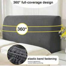Headboard Cover, Extra Large Headboard Cover, Velvet Full Stretch Headboard Protector, Suitable For Extra Large/Double Bed, White Headboard Cover - Black - View 4
