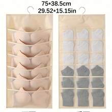 1pc Double-Sided Underwear Storage Bag, Multi-Functional Underwear Packaging Bag, Hanging Bra & Socks Organizer Bag - Multicolor - View 8