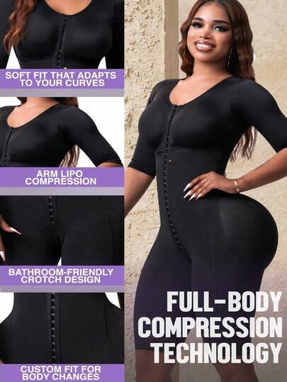 Faja moldeadora de cuerpo completo Snatched Body para mujer con mangas