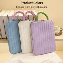 11-15.4 Inch Laptop Sleeve, Compatible With Air 13.3/Air15.3 10th Gen 11th Gen 10.9 7th Gen 8th Gen 9th Gen, Quilted Protective Case With Handle - View 7