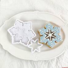 3pcs Christmas Rocking Cookie Cutter Set, Hollow Rocking Box Embossed Baking Mold, Snowman Snowball Tree Snowflake Gingerbread Man, Christmas Dessert Gift - View 8