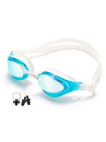 Adult Unisex High Definition Colorful Swimming Goggles With Adjustable Elastic Strap, Comfortable Fit Pool Training Gear, Includes Nose Clip And Earplugs, Swimming Sports Set - Pink - View 5