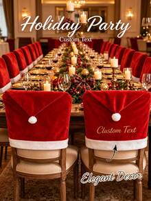 Personalized Santa Chair Cover, Customized Embroidered Christmas Dining Chair Back Cover, Holiday Table Decor, Christmas Home Gift, Customized Family Holiday Dining Decor - Multicolor - View 5