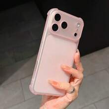 可愛磨砂透明手機殼，適用於 iPhone 18 Pro Max 17 16 15 14 13 12 Plus，防震保護保護殼 - 透粉 - 查看 5