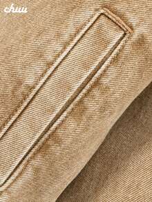 CHUU Women's Collared Zip-Up Jacket, Autumn Casual Versatile Youthful Sweet Cool Crop Top - Coffee Brown - View 9