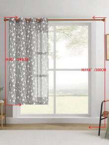 1pc/2pcs Premium Boho Style Embroidered Sheer Curtains For Living Room & Bedroom, Minimalist Line Art Voile Drapes, Fade Resistant Soft Light Blocking Breathable Home Decor, Easy To Install And Maintain - Grey - View 15