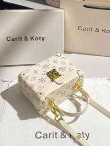 Carit & Koty 1pc Women's Handbag, PU Leather Crossbody Bag With Adjustable Shoulder Strap, Multiple Interior Compartments, Suitable For Daily Commute And Shopping - Multicolor - View 2
