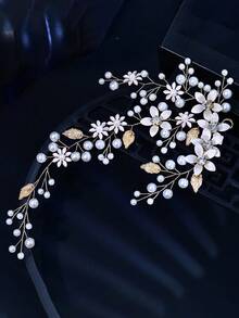 Handmade Green Rhinestone Element Elegant Style Hair Accessory Bridal Headpiece Personalized Gift Women's Headband - Silver - View 9
