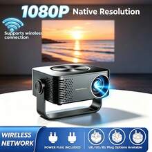 Portable Mini Home Projector, Native 1080P Supported WiFi Wireless Screen Mirroring Projector, Auto Electronic Keystone Correction, 42‑100" Projection Size, Built‑In HiFi Speaker, Power Bank Compatible For Indoor Outdoor Use - Black - View 3