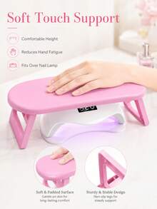 Nail Art Hand Rest Pad, Arm Support Cushion, Portable Manicure Hand Pillow, Comfortable Wrist Support Stand, Non-Slip Stable Design, Suitable For Gel Nail Extensions, Manicure Salon Home DIY Nail Art Tools, Beauty Accessories - White - View 9