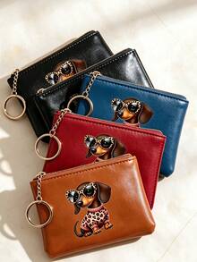 Dachshund Dog Coin Purse,Keychain Change Pouch For Women,Travel And Vacation Lightweight Pocket Card Bag,Large Capacity,Birthday, Anniversary - Multicolor - View 3