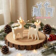 2PCS Christmas Deer Decorative Ornament Plaster Resin Mold, Aromatherapy Candle Mold, Perfect For Christmas Holiday Atmosphere Decoration Making, Suitable For Handmade Crafts, Reusable - Deer Mold - View 3
