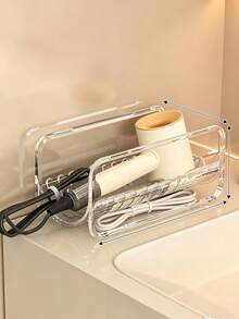 Curling Iron Storage Rack, No-Drill Curling Iron/Straightener Holder, Hair Dryer Storage Box, Egg Roll Storage Box, Item Storage Rack, Straightening Comb Storage Rack, Flat Iron Holder, Multi-Functional Hair Tool Wall-Mounted Storage Rack, Stackable Design, Countertop Style, Suitable For Bathroom, Countertop, Straightener Holder Can Be Installed Under Sink |, Bathroom Supplies, Kitchen Supplies, Back To School, Home Decor, Room Decor, Perfect Holiday Party Gift, Gift For Women, Gift For Mother - Multicolor - View 8