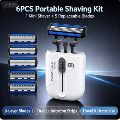 1/6pcs New Manual Shaving Razor, Home & Travel Portable Reciprocating Anti-Scratch Creative Retractable Shaver