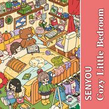 One Set Of 3D Scene‑Building Stickers, Kid‑Drawing Style Happy Childhood Memories Series, Decompression Children's Journal Stickers - 20.0 Cute Small Bedroom - View 5