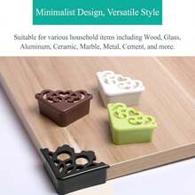 4pcs Decorative Corner Guards, Soft Silicone Table Corner Protectors, Anti-Collision Safety Caps, Elegant Hollow Design, Suitable For Tables, Cabinets, Desks, Nightstands Furniture Edge Protection, Home And Office - Multicolor - View 9