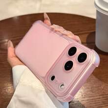 可愛磨砂透明手機殼，適用於 iPhone 18 Pro Max 17 16 15 14 13 12 Plus，防震保護保護殼 - 透粉 - 查看 3