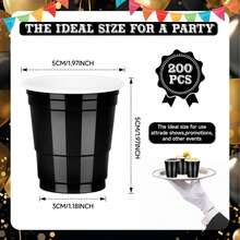 5/10/30/50/100pcs Bullet Cups, 2oz Mini Party Cups, Small Reusable Party Game Bullet Cups, Suitable For Liquor, Cocktails, Wine, Condiments, Snacks, Juice. Perfect For Any Party! - Black - View 2