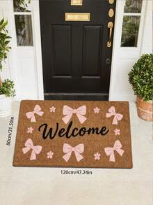 1pc Welcome Bowknot Entrance Doormat, Entryway Foot Mat, Home Hallway Doorway Rug, Home Decor, Door Mat, Small Carpet, Welcome Mat, Rug, Floor Mat, Outdoor Doormat, Kitchen Rug, Home Decor - Multicolor - View 14