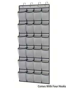 40/24/14 Pocket Large Mesh Hanging Shoe Rack Organizer, Over-The-Door Hanging Shoe Storage With Mesh Pockets For Home, Entryway, Bedroom, Dorm, Classroom, Back To School, Flip-Flops, Men's And Women's Shoes - View 11