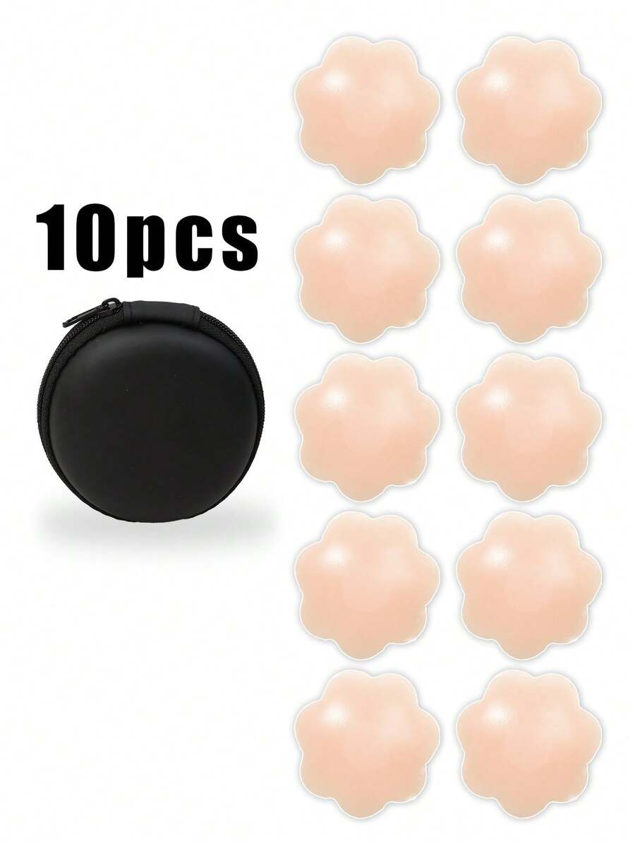 2/10 PcsInvisible Nipple Covers For Backless Dresses And Evening Gowns Perfect For Wedding Parties And Daily Outfits Lightweight Round Shape Design - Multicolor - View 1