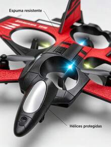 Avión de espuma de control remoto de 4 ejes con giroscopio, juguete volador recargable, disponible en rojo y verde, batería incluida, ideal para regalo infantil - Multicolor - Ver 10