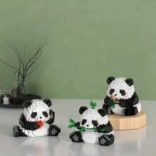 Panda Building Block Model, Assembled Construction Blocks, Collectible Model Gift For Building Block Enthusiasts, Suitable As Home Decor And Birthday Gift, Halloween, Christmas Gift - Animal Building Blocks - View 4
