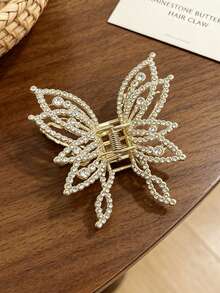 1pc Gold Hollow Butterfly Tassel Metal Hair Claw Clip, Versatile Hair Clip For Brides, Banquets And Women - Multicolor - View 5