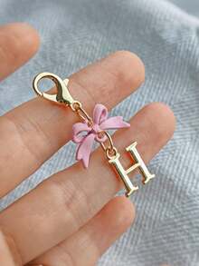 1PC New Elegant Pink Bow Key Chain, Cute English Letter Bow Keychain, Suitable For Women's Daily Use, Gift For Mom, Women's Bag DIY Backpack Pendant Charm Accessory, Wedding And Birthday Gift - Multicolor - View 32