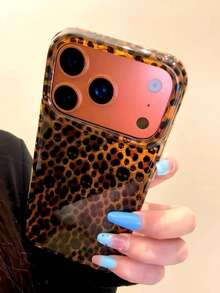 Vintage Black Skull Leopard Print Phone Case Compatible With Apple 17 Pro Max/ 17 Pro, Korean Ins Style Aesthetic, 16/15, Niche Creative Premium Full Coverage Shockproof New Phone Shell - Multicolor - View 2