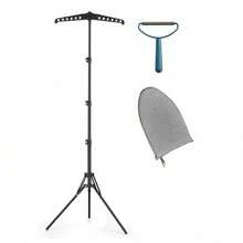 Freestanding Home Steamer Stand, Foldable Floor Rack, Height Adjustable Vertical Clothes Rack, Large Garment Rack, Bedroom And Walk-In Closet Steam Iron Stand, Portable Travel Steamer Stand - View 12