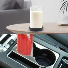 10pcs/1set Car Silicone Cup Coasters, Waterproof Car Cup Holder Mats, Universal Round Car Storage Slot Non-Slip Pads, Center Console Cup Holder Base Pads For Vehicles & Auto Interior Accessories Organization - Multicolor - View 2