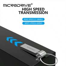 Microdrive Metal USB 2.0 Flash Drive Portable Thumb Drive With Key Ring Loop Waterproof Pendrive External Memory Stick For Laptop PC Computer Office Daily Storage - View 3