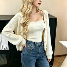 Women Two-Piece Outfits - Apricot - View 7