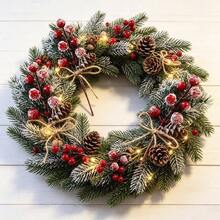 10pcs/5pcs/1pc Set Artificial Red Berry Branches With Pine Needles And Jute Rope Bows, Christmas Pine Branch Floral Decoration, Artificial Red Berry Wreath Decor, Christmas Tree Decorative Bouquet Garland Holiday Props,Halloween - Multicolor - View 3