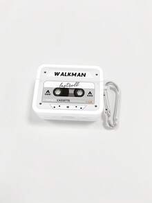 1件復古Walkman卡帶圖案藍牙耳機保護殼，復古卡式錄音機印花設計，附銀色耳機殼掛鉤，全包防摔透明軟殼，適合情人節、復活節、母親節、感恩節、聖誕節、新年、生日、返校季送禮；相容耳機1/2/3/4/Pro/Pro2/Pro3/Pro4，Ins復古數位配件，送給她的禮物，送給他的禮物 - 彩色 - 查看 12